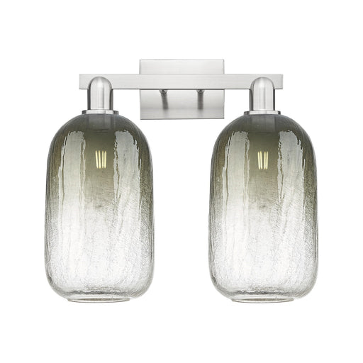 Innovations Brookhaven Cloche 18in 2-Light Bath Vanity Light | Industrial Brushed Satin Nickel and Slate Glass | Bathroom | Model 716-2W-SN-G482-7SL