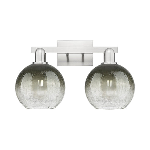 Innovations Brookhaven Globe 18in 2-Light Bath Vanity Light | Industrial Brushed Satin Nickel and Slate Glass | Bathroom Vanity | Model 716-2W-SN-G483-8SL