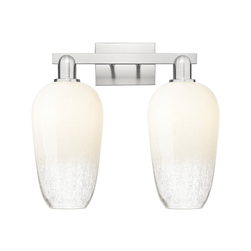 Innovations Brookhaven Flute 18in 2-Light Bath Vanity Light | Industrial Brushed Satin Nickel and Opal Glass | Bathroom & | Model 716-2W-SN-G484-7OP