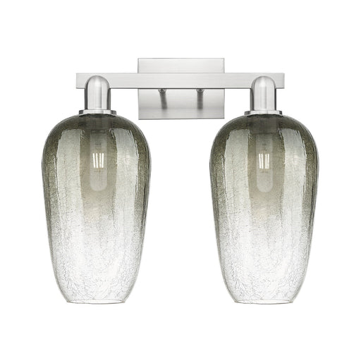 Innovations Brookhaven Flute 18in 2-Light Bath Vanity Light | Industrial Brushed Satin Nickel and Slate Glass | Bathroom Vanity | Model 716-2W-SN-G484-7SL