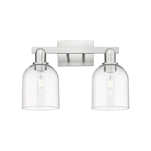Innovations Bella 2-Light 17in Bath Vanity Light | Industrial Brushed Satin Nickel and Clear Glass | Bathroom Vanity & Powder | Model 716-2W-SN-G558-6CL