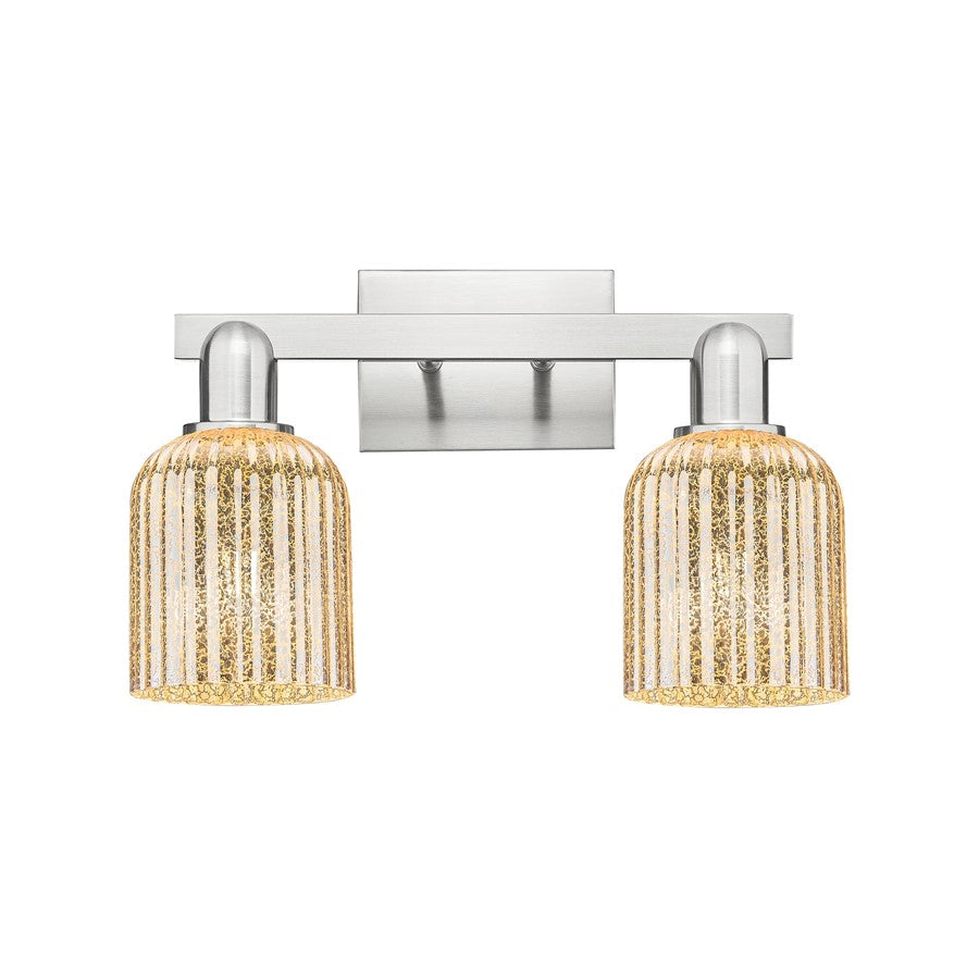 Innovations Bridal Veil 2Lt 16" Bath, Satin Nickel/Mercury - 716-2W-SN-G559-5ME