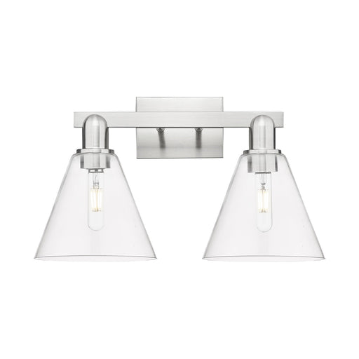 Innovations Berkshire Glass 19in 2-Light Bath Vanity | Brushed Satin Nickel Steel and Clear Glass | Bathroom Vanity & Powder Room | Model 716-2W-SN-GBC-82