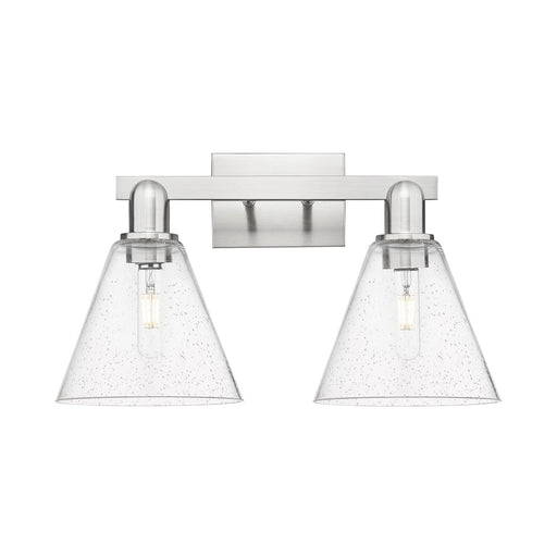 Innovations Berkshire Glass 19in 2-Light Bath Vanity | Industrial Brushed Satin Nickel Steel and Seedy Glass | Bathroom Vanity & | Model 716-2W-SN-GBC-84