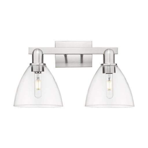 Innovations Bristol 19in 2-Light Bath Vanity Light | Industrial Brushed Satin Nickel and Clear Glass | Bathroom Vanity | 18.5 x | Model 716-2W-SN-GBD-752