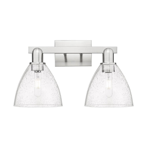 Innovations Bristol 19in 2-Light Bath Vanity Light | Industrial Brushed Satin Nickel and Seedy Glass | Bathroom Vanity | 18.5 x | Model 716-2W-SN-GBD-754