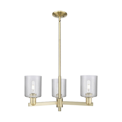 Innovations Cobbleskill 27in 3-Light Pendant | Industrial Antique Brass Steel and Clear Glass | Kitchen Island & Dining Room | Model 716-3CR-AB-G112