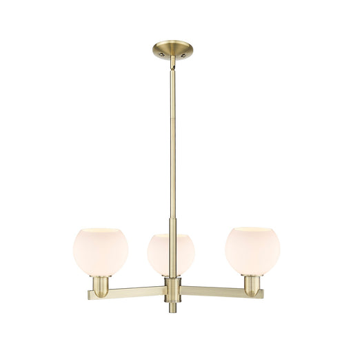 Innovations Athens 28in 3-Light Pendant | Industrial Antique Brass Steel and Matte White Glass | Kitchen Island & Dining Room | Model 716-3CR-AB-G121-6