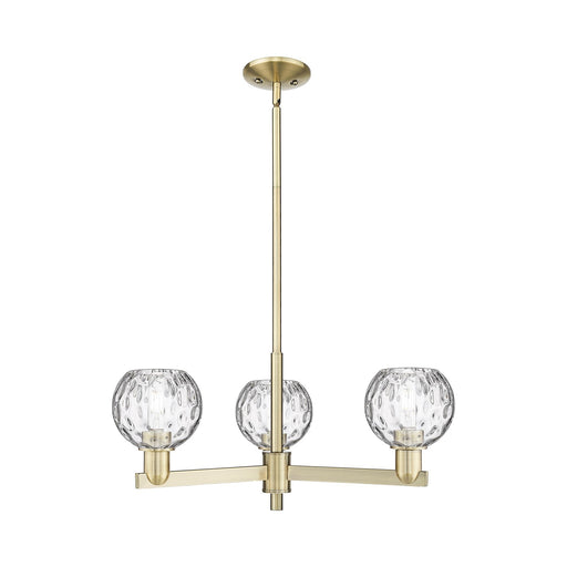 Innovations Athens Water Glass 28in 3-Light Pendant | Industrial Antique Brass Steel and Clear Glass | Kitchen Island & Dining | Model 716-3CR-AB-G1215-6