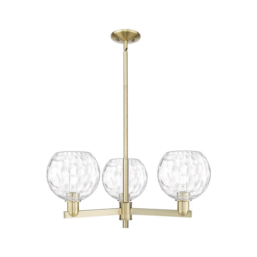 Innovations Athens Water Glass 30in 3-Light Pendant | Industrial Antique Brass and Clear Glass | Kitchen Island & Dining Room | Model 716-3CR-AB-G1215-8