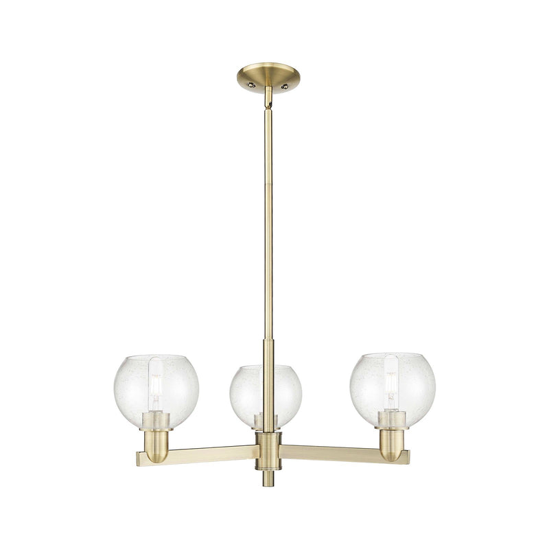 Innovations Athens 28in 3-Light Pendant | Industrial Antique Brass and Seedy Glass | Kitchen Island & Dining Room | 27.62 x | Model 716-3CR-AB-G124-6