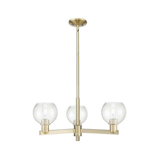 Innovations Athens 28in 3-Light Pendant | Industrial Antique Brass and Seedy Glass | Kitchen Island & Dining Room | 27.62 x | Model 716-3CR-AB-G124-6