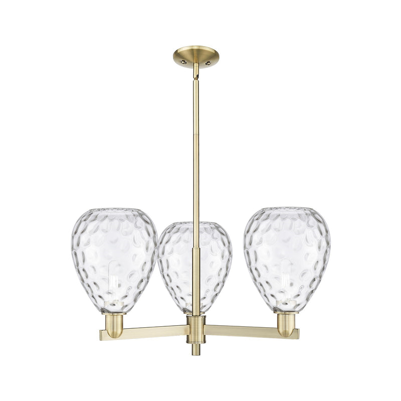 Innovations Waverly 30in 3-Light Pendant | Industrial Antique Brass and Clear Glass | Kitchen Island & Dining Room | 29.75 x 29.75 | Model 716-3CR-AB-G372