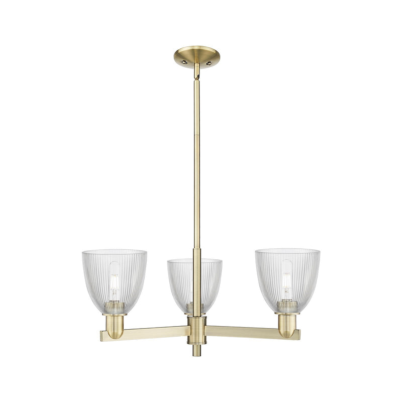 Innovations Castile 28in 3-Light Pendant | Industrial Antique Brass Steel and Clear Glass | Kitchen Island & Dining Room | 27.75 x | Model 716-3CR-AB-G382
