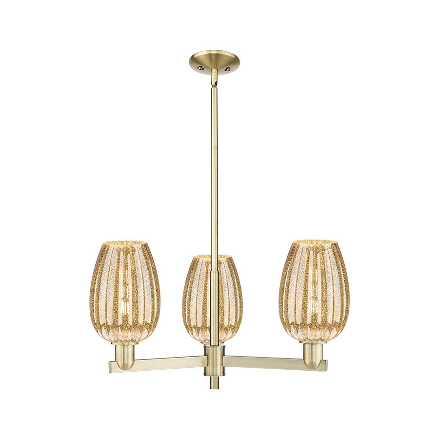 Innovations Preston 3Lt 18" Flute Stem Chandelier, AB/MC - 716-3CR-AB-G457-6ME