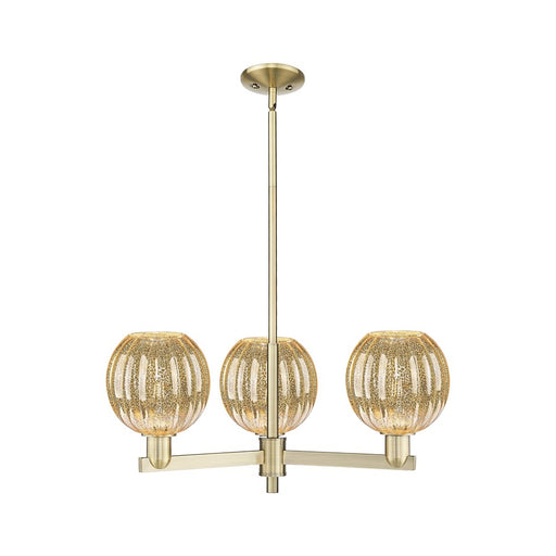 Innovations Preston 3Lt 18" Globe Stem Chandelier, AB/MC - 716-3CR-AB-G458-7ME