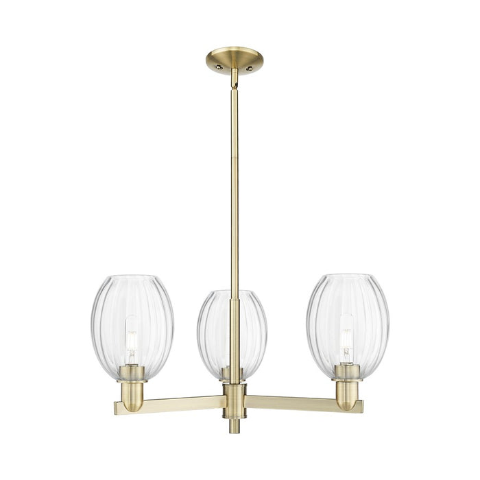 Innovations Preston 3Lt 18" Bell Stem Chandelier, AB/Clear - 716-3CR-AB-G459-6CL