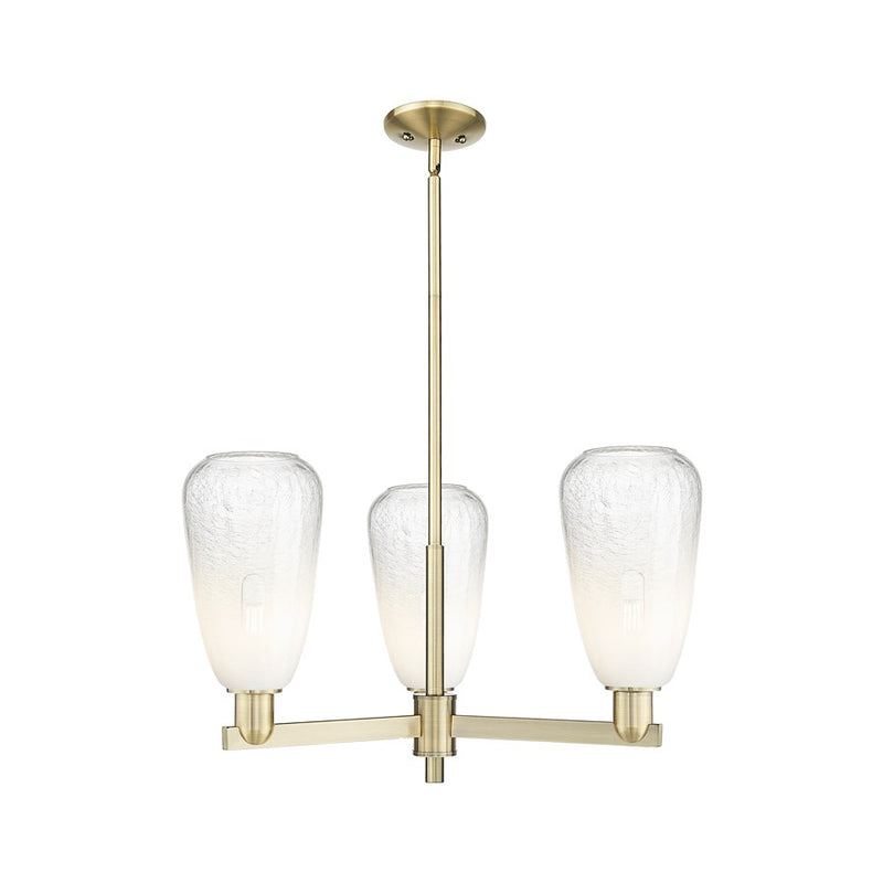 Innovations BH Almond 3Lt 18" Stem Chandelier, AB/OP - 716-3CR-AB-G480-6OP