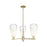 Innovations BH Almond 3Lt 18" Stem Chandelier, AB/OP - 716-3CR-AB-G480-6OP