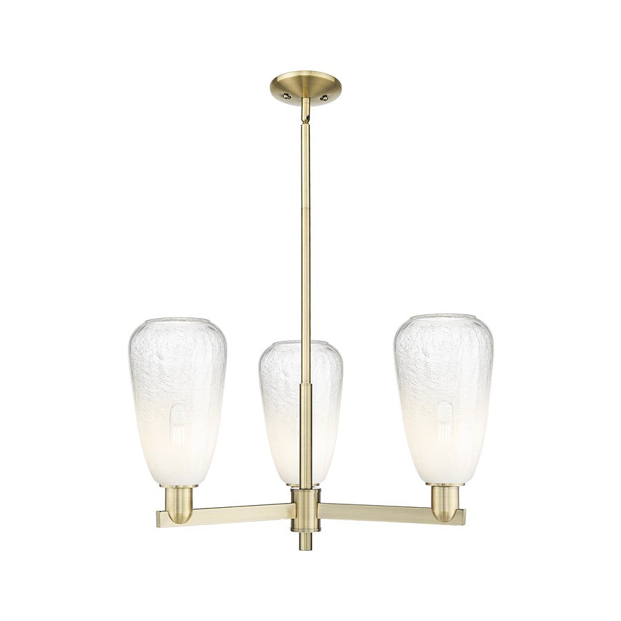 Innovations BH Almond 3Lt 18" Stem Chandelier, AB/OP - 716-3CR-AB-G480-6OP
