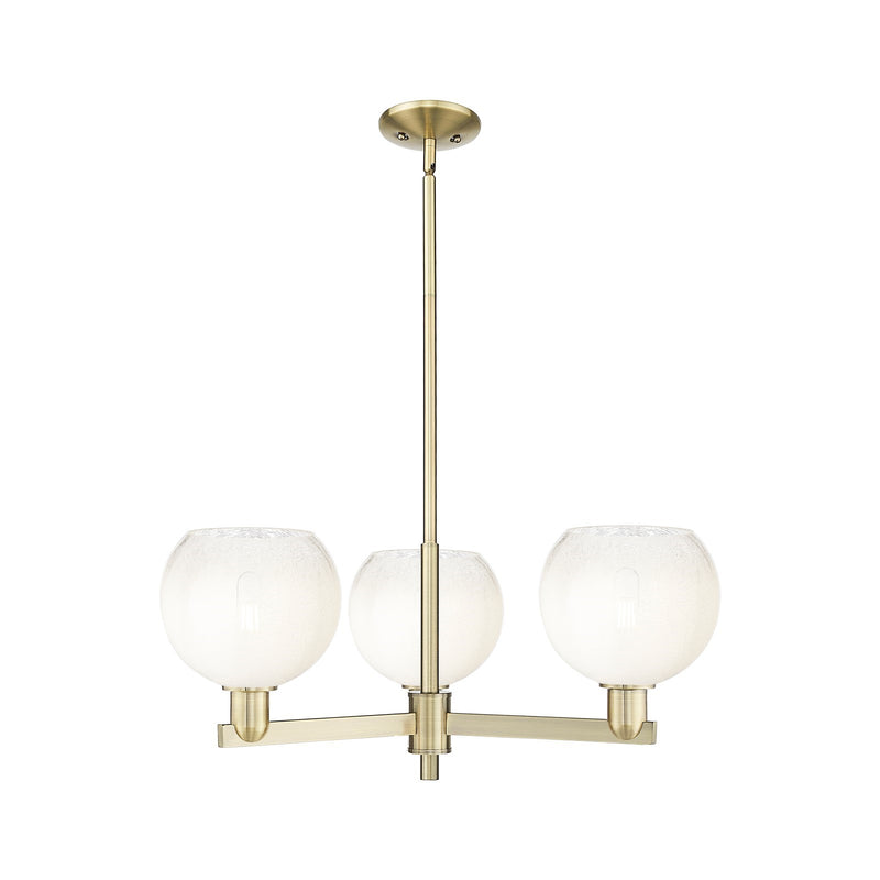 Innovations Brookhaven Globe 30in 3-Light Pendant | Industrial Antique Brass and Opal Glass | Kitchen Island & Dining Room | Model 716-3CR-AB-G483-8OP