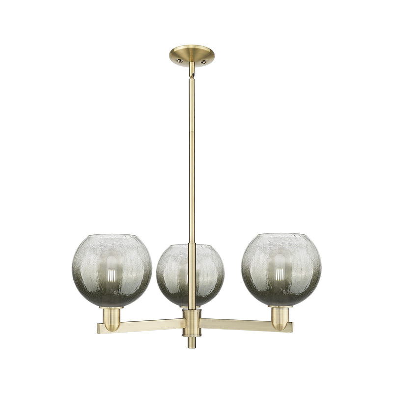 Innovations Brookhaven Globe 30in 3-Light Pendant | Industrial Antique Brass and Slate Glass | Kitchen Island & Dining Room | Model 716-3CR-AB-G483-8SL