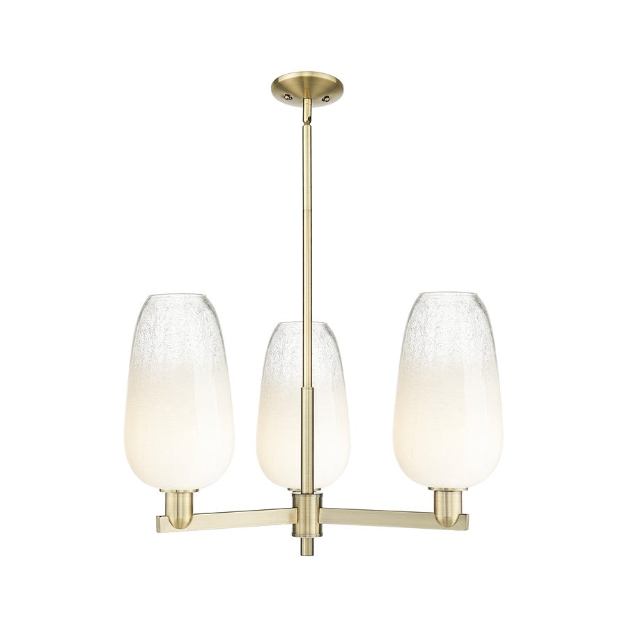 Innovations BH Flute 3Lt 18" Stem Chandelier, AB/OP - 716-3CR-AB-G484-7OP