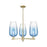 Innovations BH Flute 3Lt 18" Stem Chandelier, AB/SB - 716-3CR-AB-G484-7SB