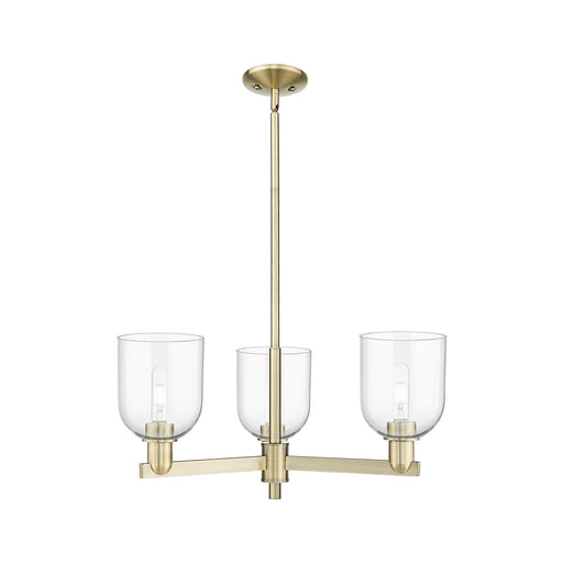 Innovations Bella 27in 3-Light Pendant | Industrial Antique Brass and Clear Glass | Kitchen Island & Dining Room | 27.25 x | Model 716-3CR-AB-G558-6CL
