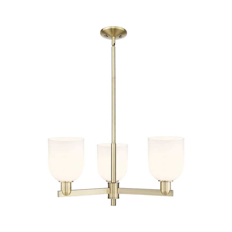 Innovations Bella 27in 3-Light Pendant | Industrial Antique Brass Steel and White Glass | Kitchen Island & Dining Room | Model 716-3CR-AB-G558-6GWH