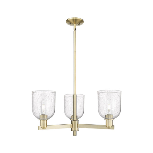 Innovations Bella 27in 3-Light Pendant | Industrial Antique Brass Steel and Seedy Glass | Kitchen Island & Dining Room | Model 716-3CR-AB-G558-6SDY