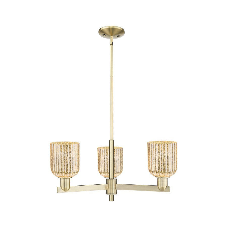 Innovations Bridal Veil 3Lt 18" Chandelier, AB/Mercury - 716-3CR-AB-G559-5ME