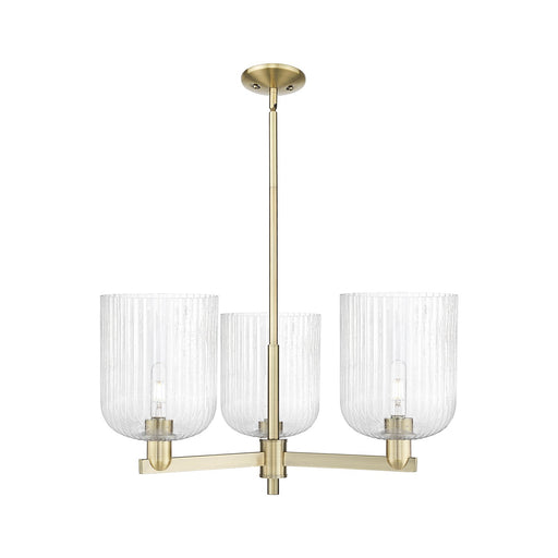 Innovations Bridal Veil 30in 3-Light Pendant | Industrial Antique Brass Steel and Seedy Bell Glass | Kitchen Island & Dining | Model 716-3CR-AB-G559-8SDY