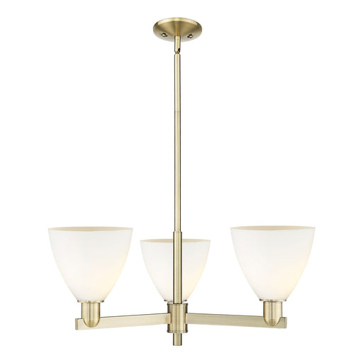 Innovations Bristol 29in 3-Light Pendant | Industrial Antique Brass Steel and Matte White Glass | Kitchen Island & Dining Room | Model 716-3CR-AB-GBD-751