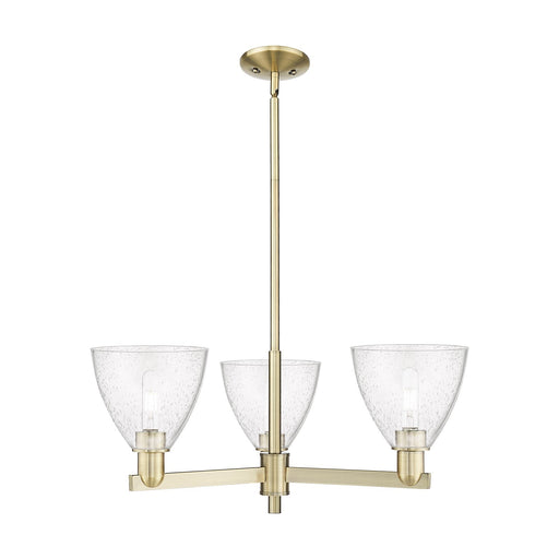 Innovations Bristol 29in 3-Light Pendant | Industrial Antique Brass Steel and Seedy Glass Dome | Kitchen Island & Dining Room | Model 716-3CR-AB-GBD-754