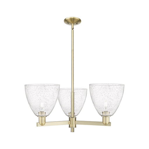 Innovations Bristol 31in 3-Light Pendant | Industrial Antique Brass Steel and Seedy Glass | Kitchen Island & Dining Room | 30.75 | Model 716-3CR-AB-GBD-94