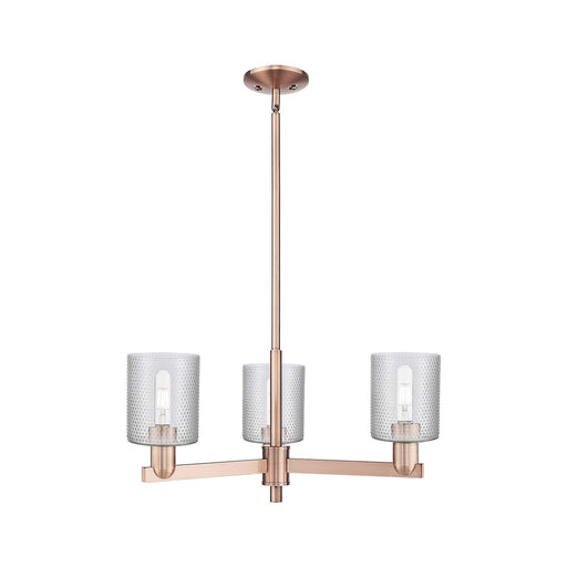 Innovations Cobbleskill 27in 3-Light Pendant | Industrial Antique Copper Steel and Clear Glass | Kitchen Island & Dining Room | Model 716-3CR-AC-G112