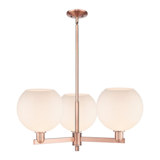 Innovations Athens 32in 3-Light Pendant | Industrial Antique Copper Steel and Matte White Glass | Kitchen Island & Dining Room | Model 716-3CR-AC-G121-10