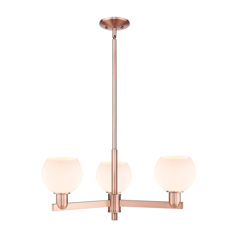 Innovations Athens 28in 3-Light Pendant | Industrial Antique Copper Steel and Matte White Glass | Kitchen Island & Dining Room | Model 716-3CR-AC-G121-6