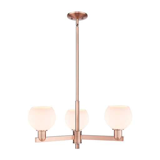 Innovations Athens 28in 3-Light Pendant | Industrial Antique Copper Steel and Matte White Glass | Kitchen Island & Dining Room | Model 716-3CR-AC-G121-6