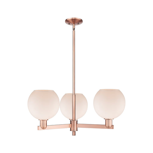 Innovations Athens 30in 3-Light Pendant | Industrial Antique Copper Steel and Matte White Glass | Kitchen Island & Dining Room | Model 716-3CR-AC-G121-8