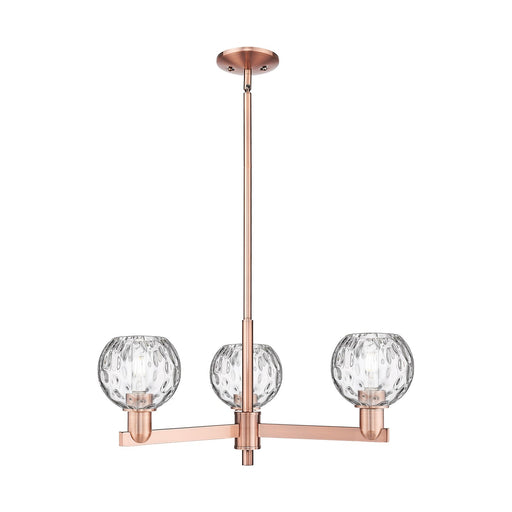 Innovations Athens Water Glass 28in 3-Light Pendant | Industrial Antique Copper Steel and Clear Glass | Kitchen Island & Dining | Model 716-3CR-AC-G1215-6