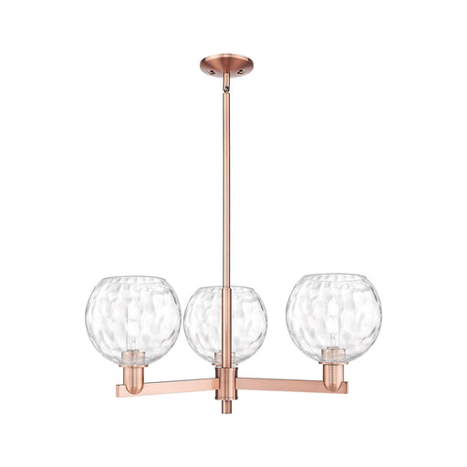 Innovations Athens Water Glass 30in 3-Light Pendant | Industrial Antique Copper Steel and Clear Water Glass | Kitchen Island & | Model 716-3CR-AC-G1215-8