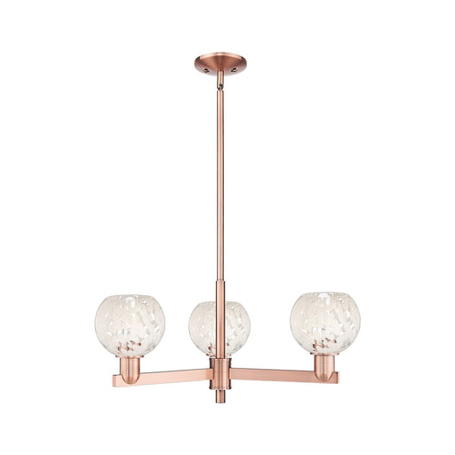 Innovations Lighting Arcadia 28in 3-Light Pendant | Industrial Antique Copper and White Mouchette Glass | Kitchen Island & | Model 716-3CR-AC-G1216-6WM