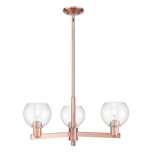 Innovations Athens 28in 3-Light Pendant | Industrial Antique Copper Steel and Clear Glass | Kitchen Island & Dining Room | 27.62 | Model 716-3CR-AC-G122-6