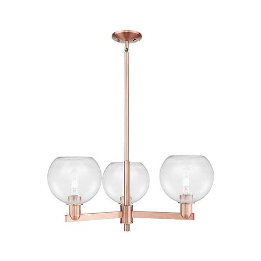 Innovations Athens 30in 3-Light Pendant | Industrial Antique Copper Steel and Clear Glass | Kitchen Island & Dining Room | 29.75 | Model 716-3CR-AC-G122-8