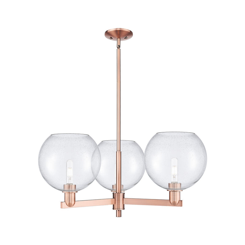 Innovations Athens 32in 3-Light Pendant | Industrial Antique Copper Steel and Seedy Glass | Kitchen Island & Dining Room | Model 716-3CR-AC-G124-10