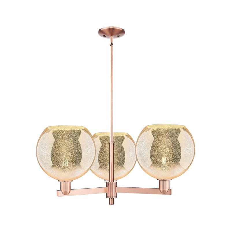 Innovations Athens 32in 3-Light Pendant | Industrial Antique Copper Steel and Mercury Glass | Kitchen Island & Dining Room | Model 716-3CR-AC-G128-10