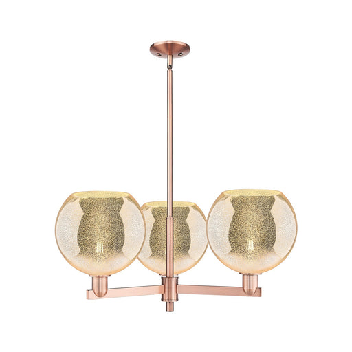 Innovations Athens 32in 3-Light Pendant | Industrial Antique Copper Steel and Mercury Glass | Kitchen Island & Dining Room | Model 716-3CR-AC-G128-10