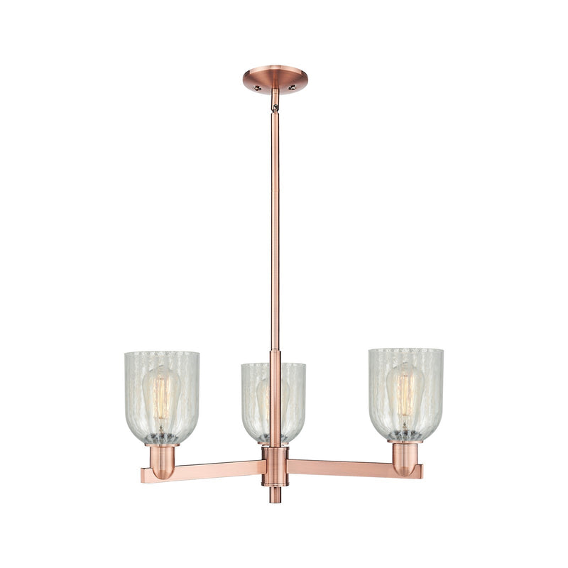Innovations Caledonia 27in 3-Light Pendant | Industrial Antique Copper Steel and Mouchette Glass | Kitchen Island & Dining Room | Model 716-3CR-AC-G2511